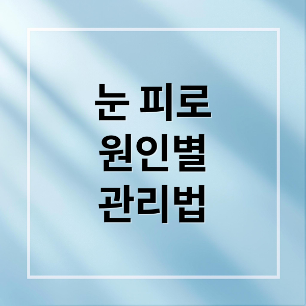 눈 피로 & 침침함 해결 가이드 3