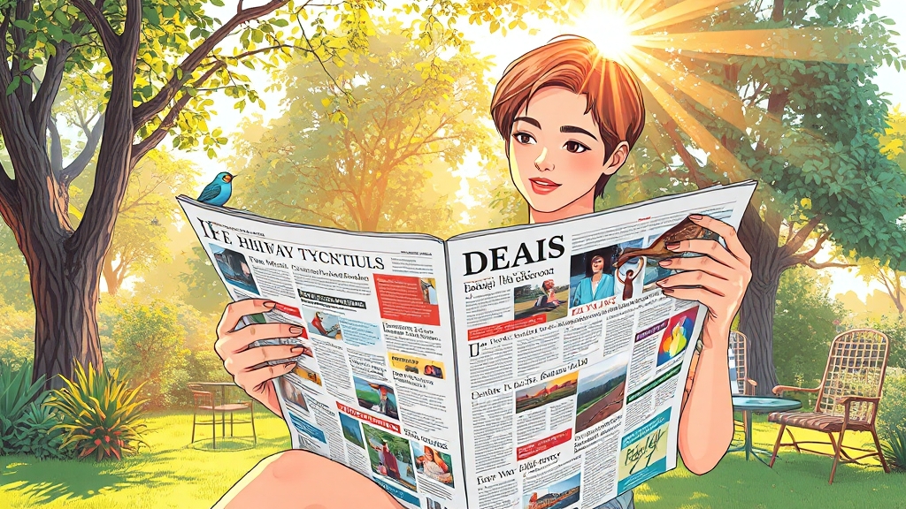 신문, 어디서 살까? 완벽 가이드 10 신문, 삶을 풍요롭게! (illustration 스타일)