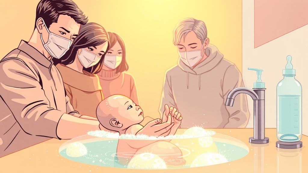 산후조리원 RSV 감염, 신생아 건강 지키는 방법 7 RSV 감염, 어떻게 예방해야 할까요? (illustration 스타일)
