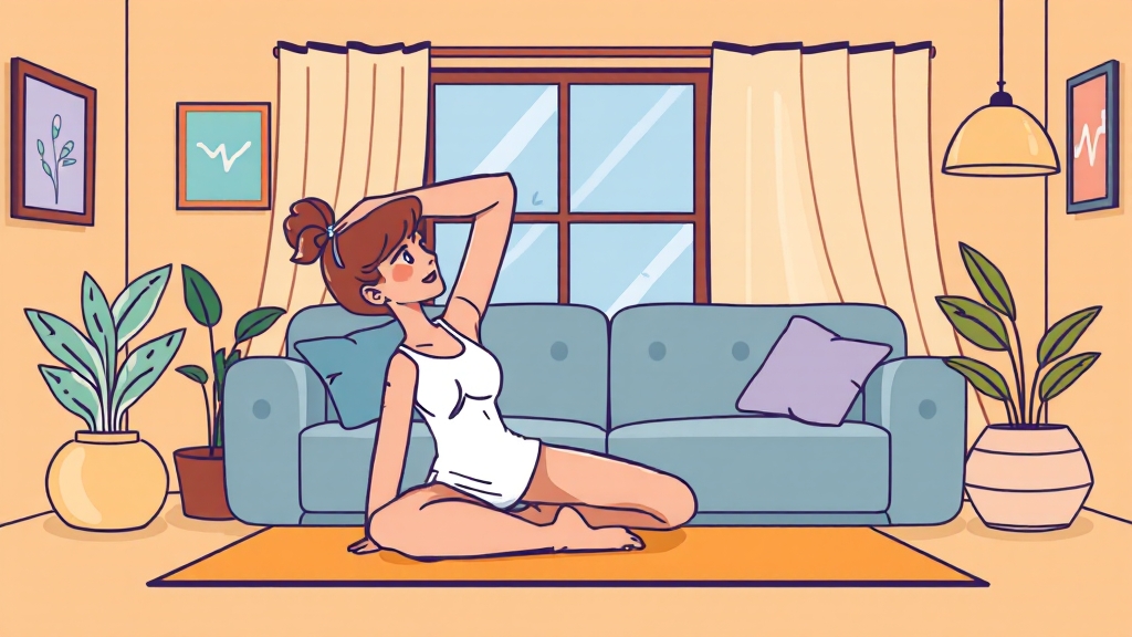 10분 투자! 전신 피로 회복 스트레칭 8 스트레칭, 일상 속 습관 만들기 (cartoon 스타일)