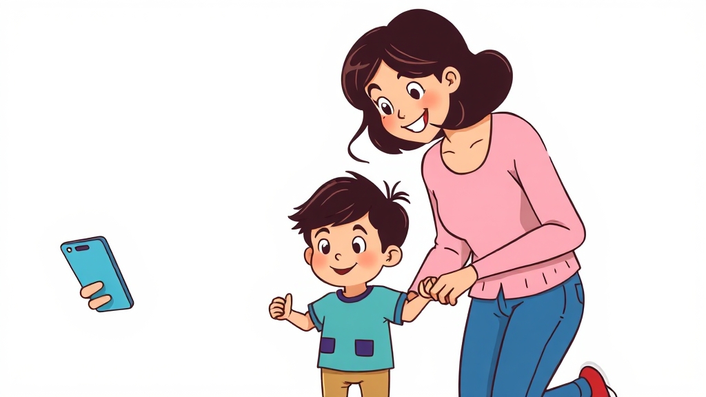 자녀 스마트폰 안전 사용 A to Z 4 자녀 보호 앱, 어떤 게 좋을까요? (cartoon 스타일)