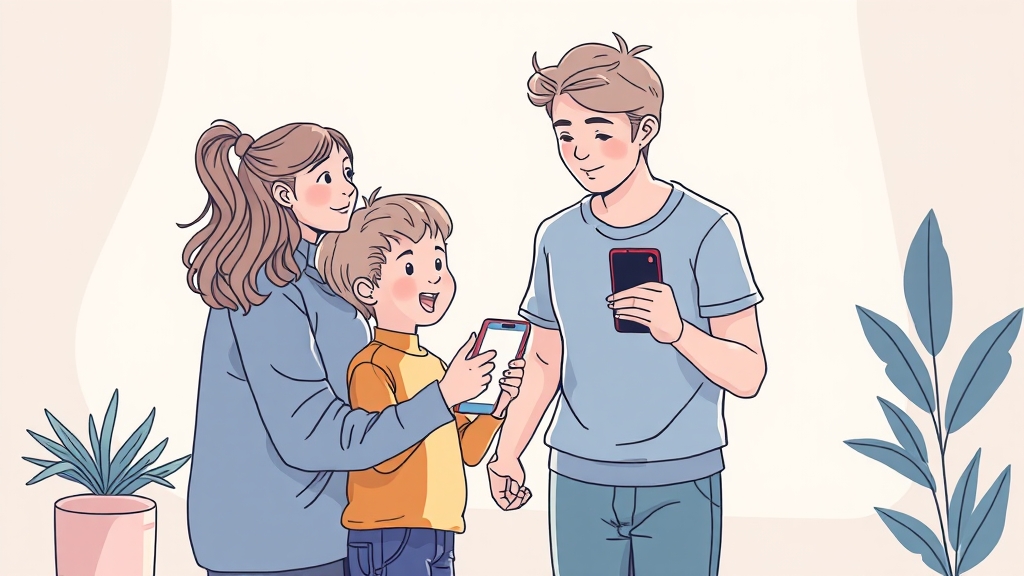 자녀 스마트폰 안전 사용 A to Z 5 스마트폰 중독 예방, 건강한 습관 만들기 (illustration 스타일)