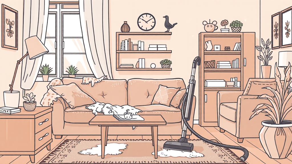 집먼지 알레르기 OUT! 쾌적한 집 만들기 6 가구 및 실내 먼지 제거 (illustration 스타일)