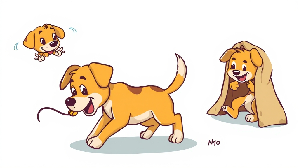강아지 낑낑거림? 놀이 부족이 원인! 5 에너지 발산, 왜 중요할까? (cartoon 스타일)