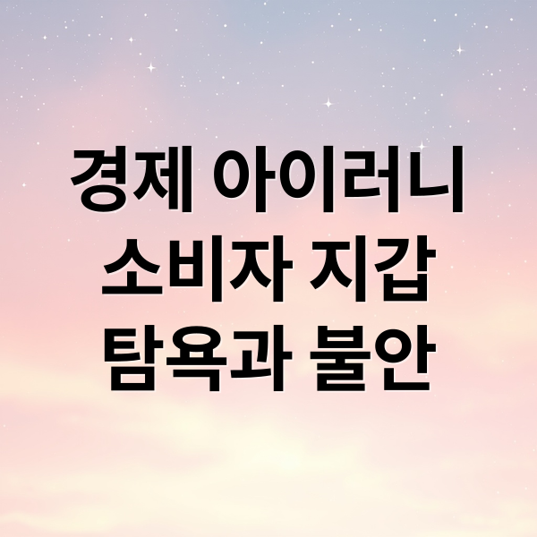 최근 경제 아이러니 심층 분석 2 경제 아이러니
소비자 지갑
탐욕과 불안 (최근 경제 아이러니)