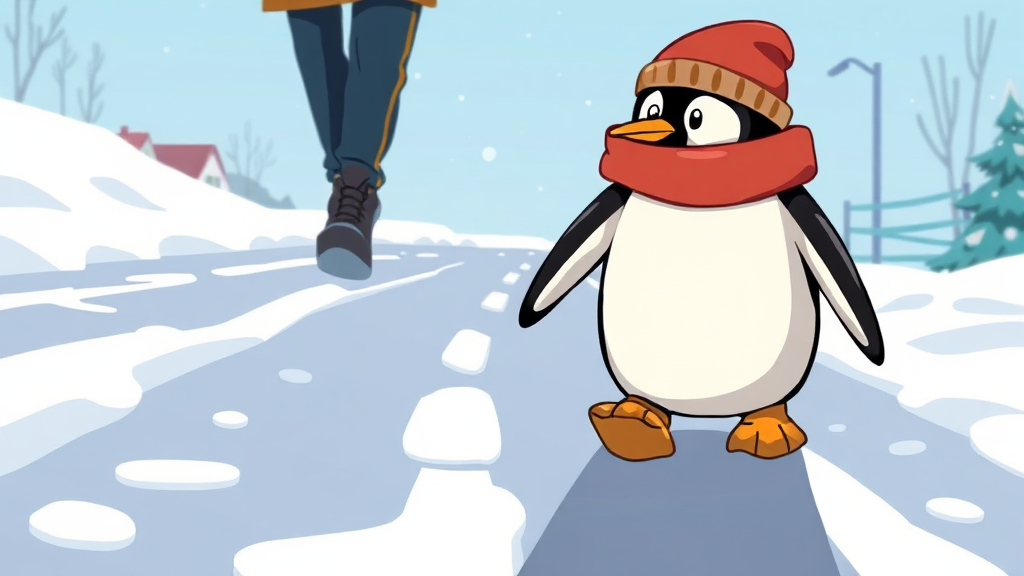 빙판길 낙상 예방 완전 정복! 6 빙판길, 이렇게 걸어야 안전! (illustration 스타일)