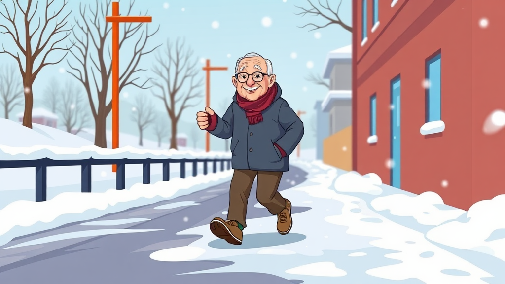 빙판길 낙상 예방 완전 정복! 9 낙상 예방, 생활 습관으로 실천! (cartoon 스타일)