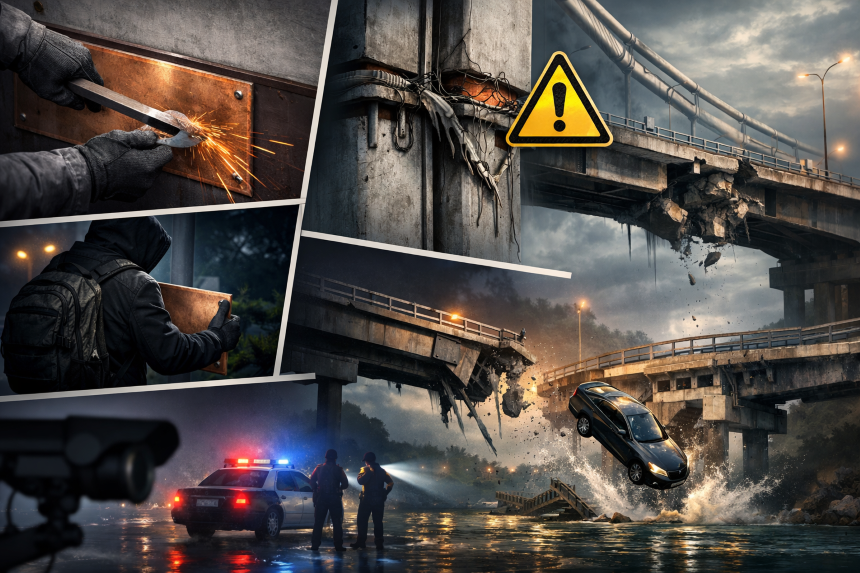 구리 표지판 도난과 교량 사고