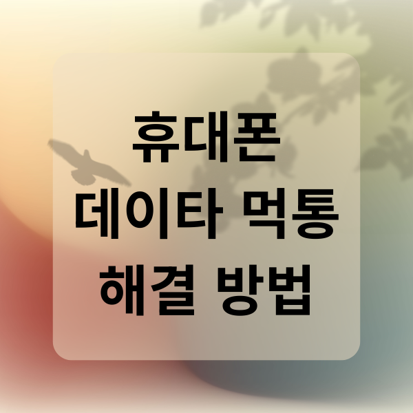 iOS 26 업데이트 후 데이터 먹통? 통신사 설정부터 확인하세요! 2 휴대폰 데이타 먹통 해결 방법