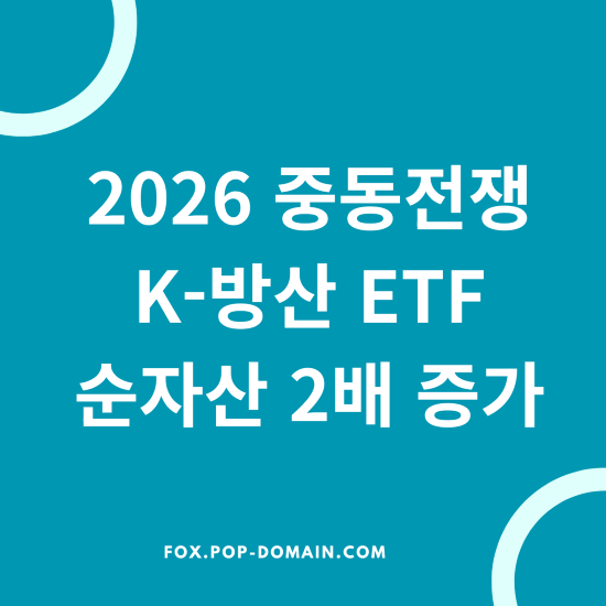 2026 중동전쟁 K 방산 ETF 순자산 2배 증가
