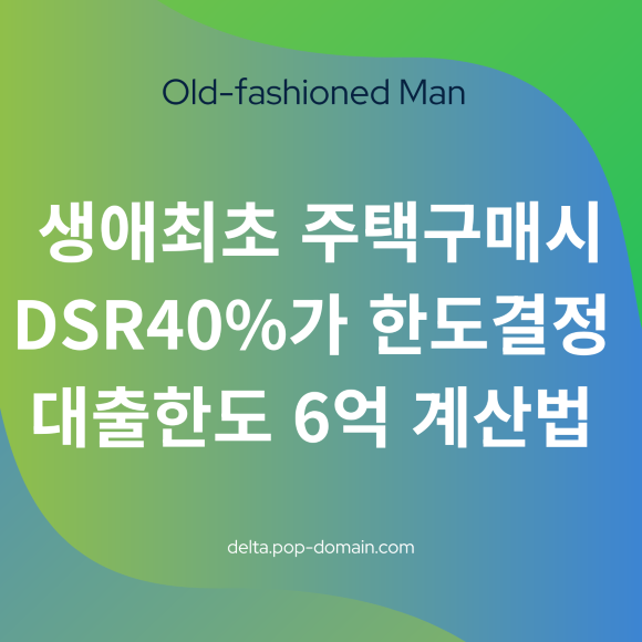 생애최초 주택구매 DSR40